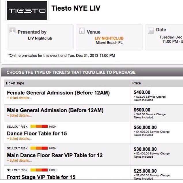 Tickets To See Tiesto At Liv Nightclub On Nye Are 400 600 Raverrafting