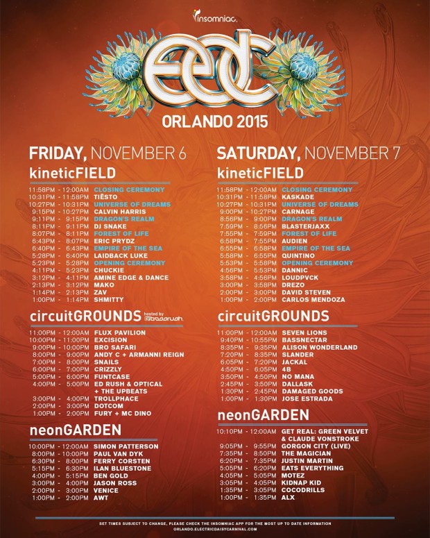 Edc Orlando Releases Set Times Map Raverrafting