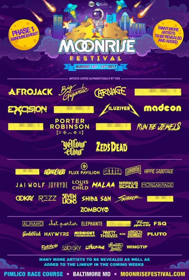 Moonrise 2017 phase 1 lineup