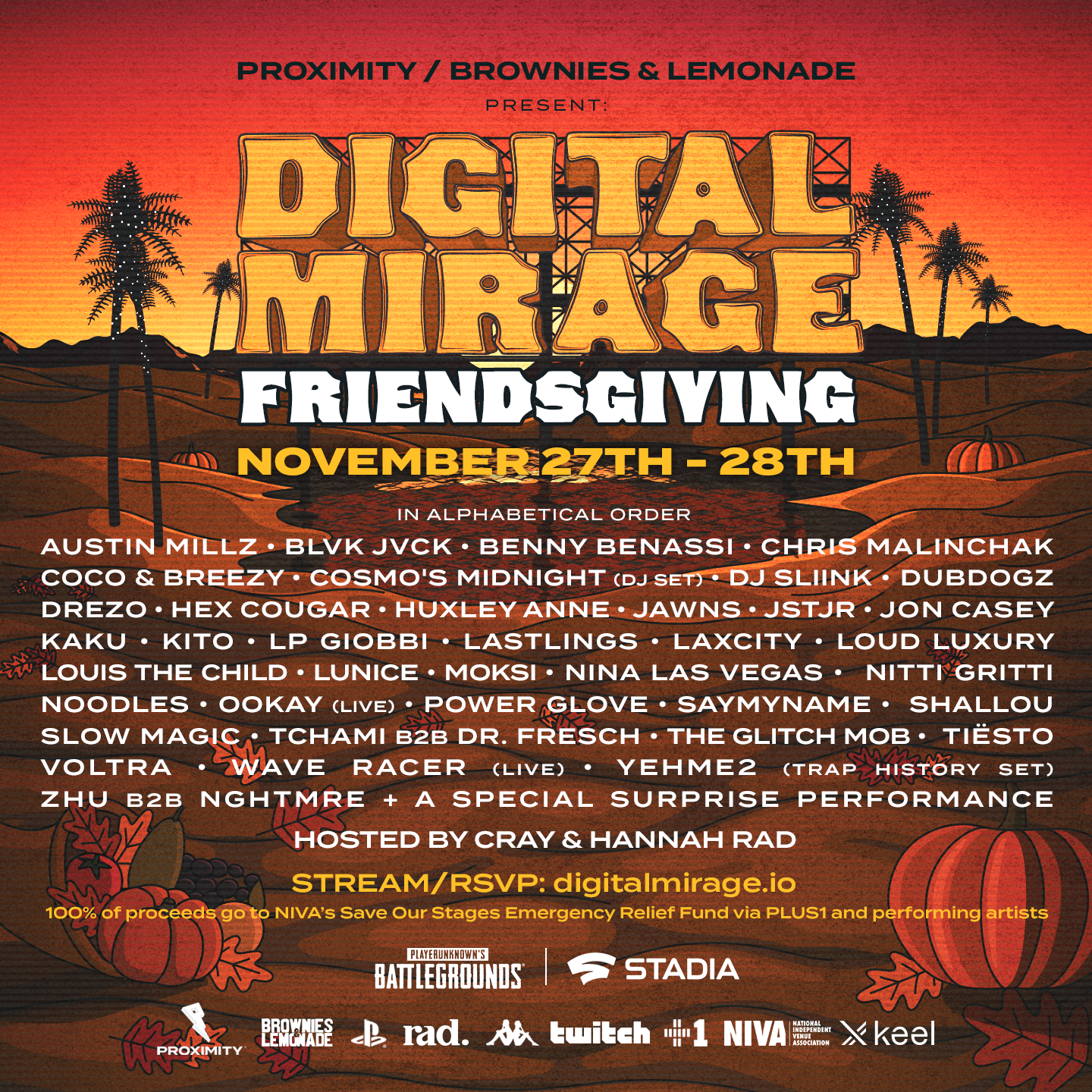 Digital Mirage Announces Friendsgiving Online Music Festival