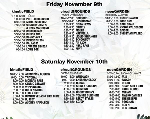 Updated Post Electric Daisy Carnival Orlando Set Times Raverrafting