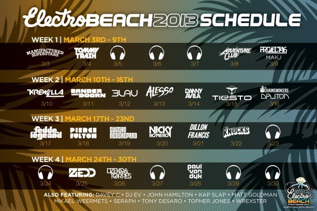 Electro Beach 2013 Schedule
