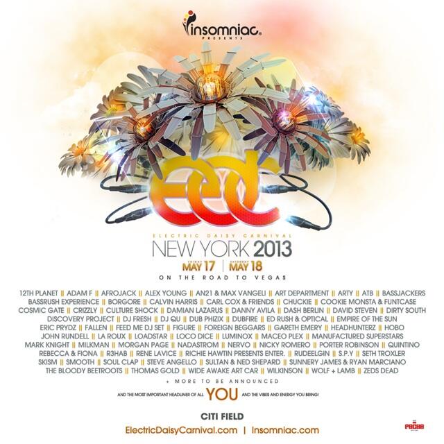 Electric Daisy Carnival New York Announces Lineup (May 17th & 18th