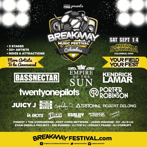 breakaway music festival schedule