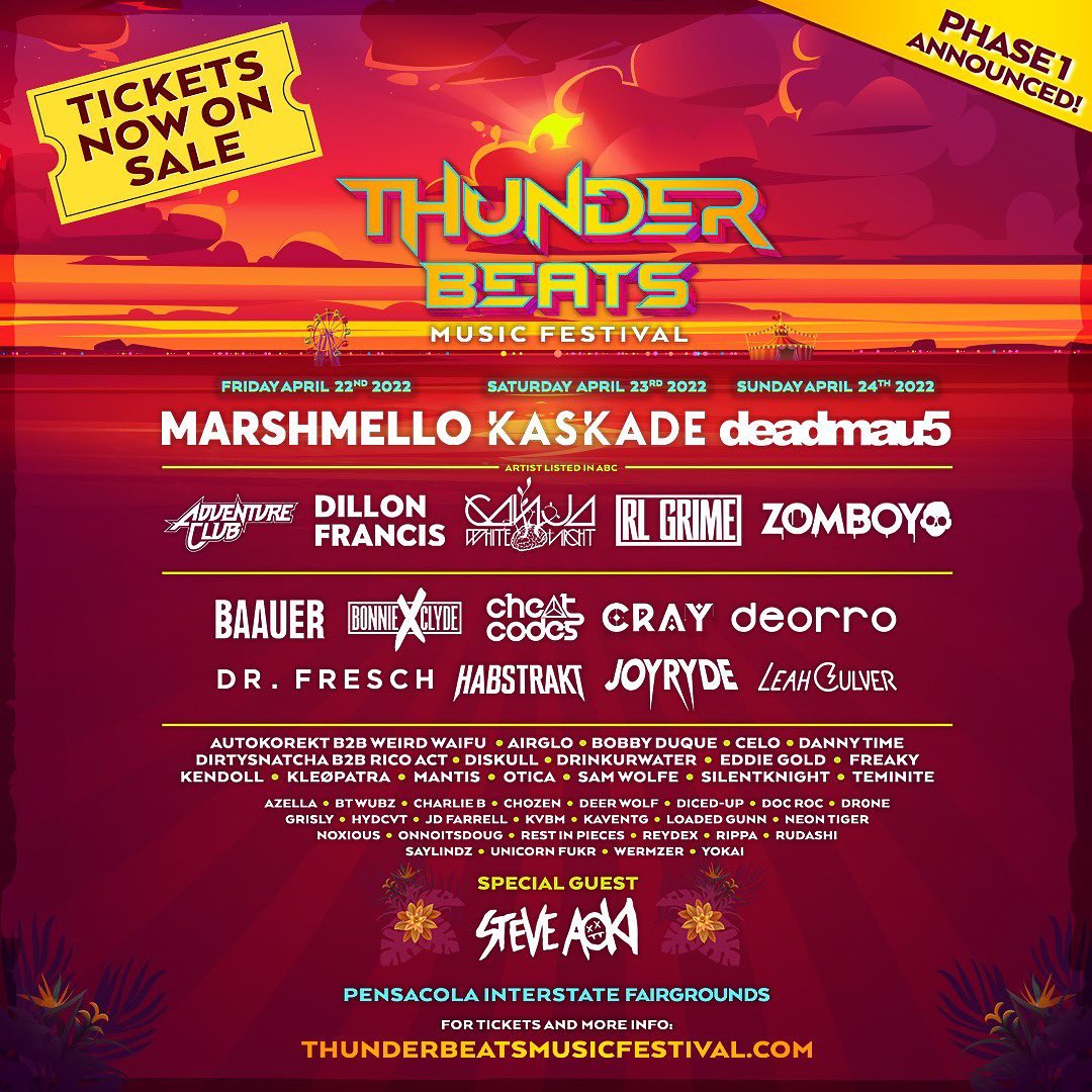 Thunder Beats Music Festival Striking Florida April 22-24, 2022