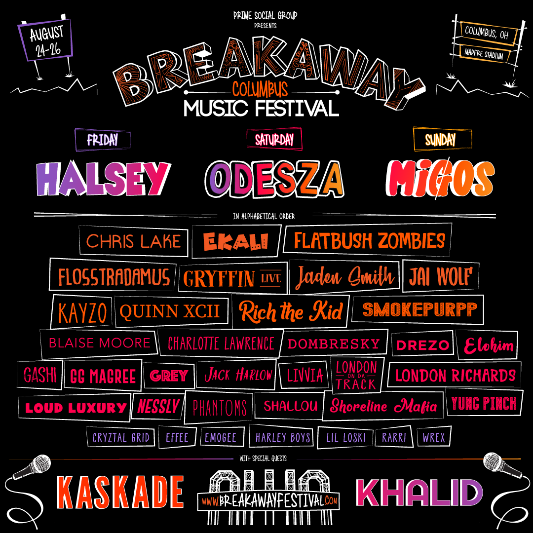 breakaway music festival line up