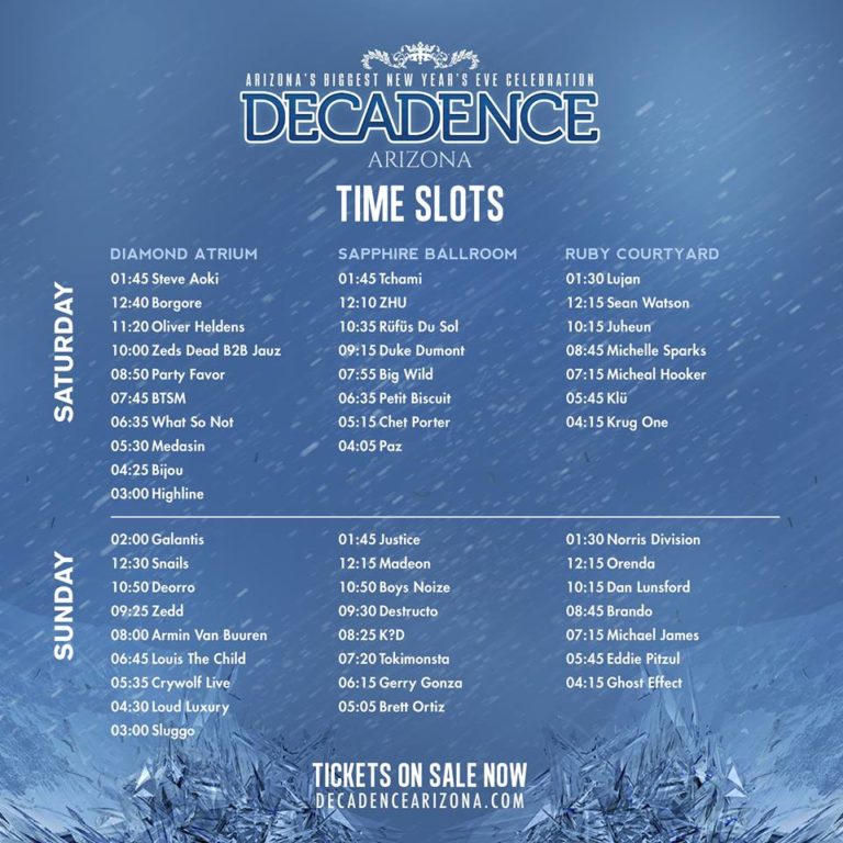Decadence Arizona Reveals Set Times — Who Will You Be Ringing in the