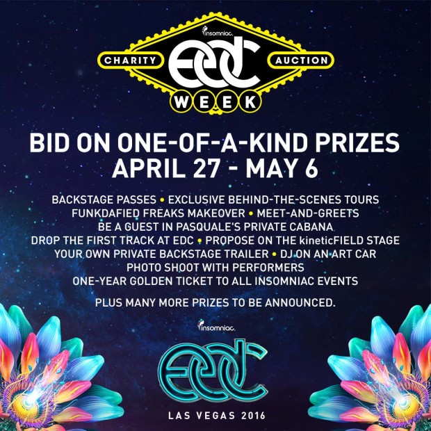 EDC Week 1st Round Charity Auction Items Including Artist Photo Shoots