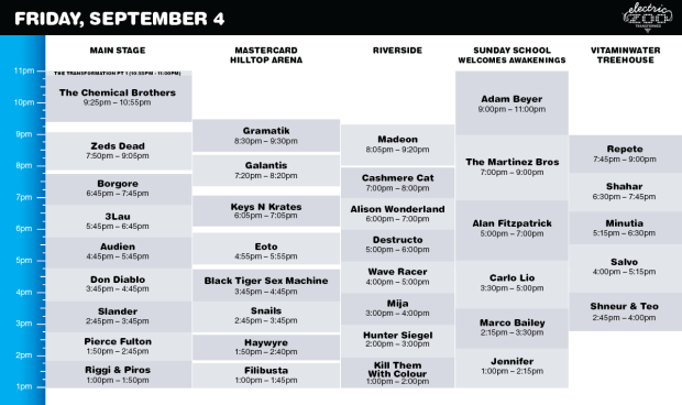 See The Set Times For Electric Zoo 15 Raverrafting