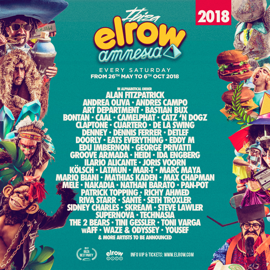 Ibiza 2018: elrow Announces Season Lineup at Amnesia