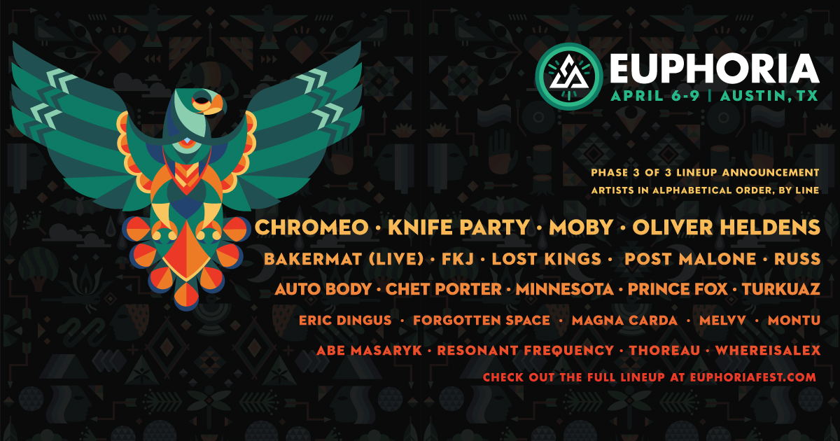 Euphoria Finalizes Their Lineup With Phase Three Including Chromeo, Moby, Knife Party, Minnesota, & More