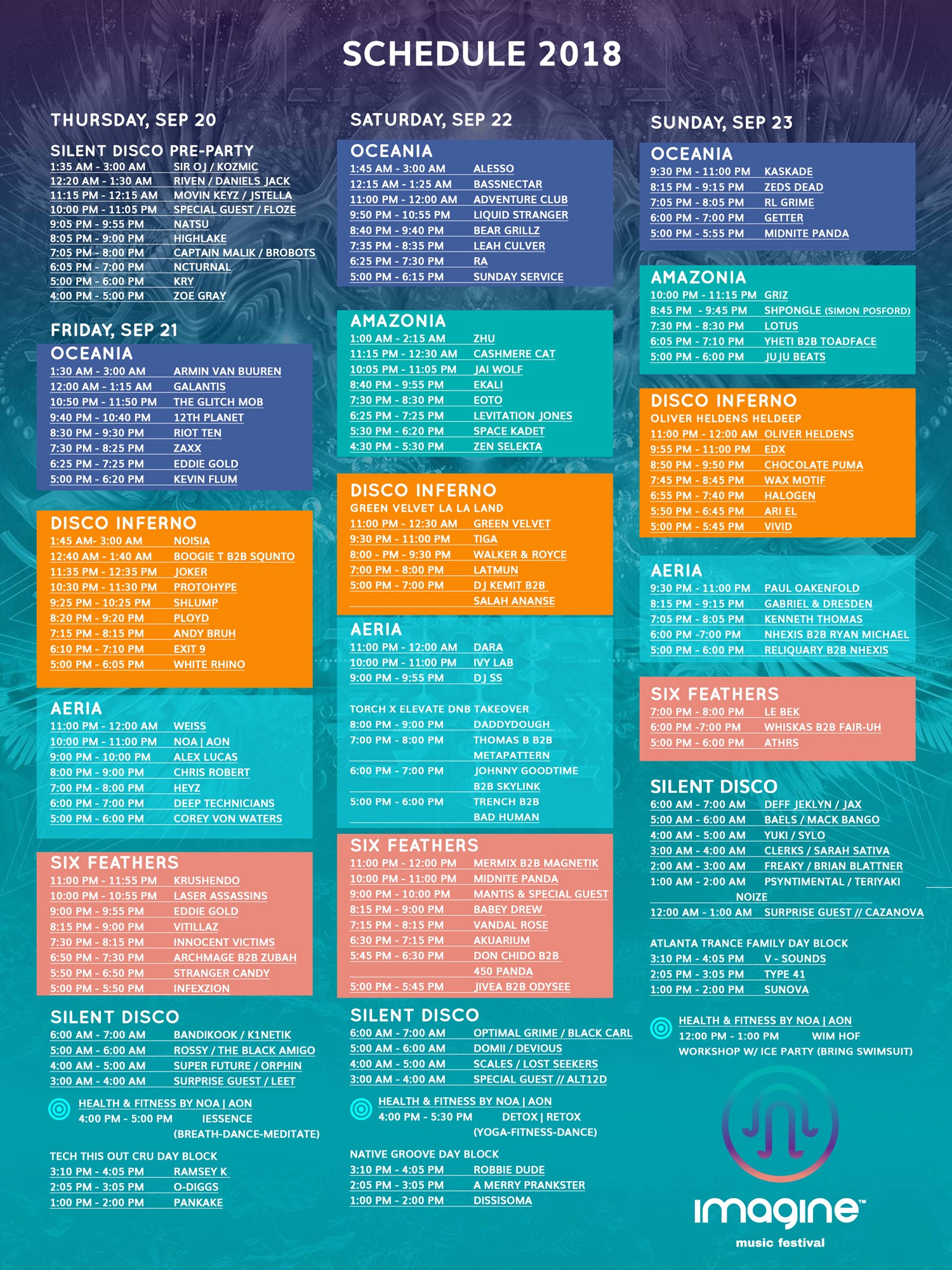 Imagine Music Festival Reveals Anticipated Daily Schedule RaverRafting