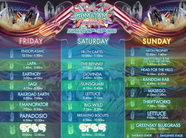 The 12th Annual Gem & Jam Festival Reveals Set Times RaverRafting
