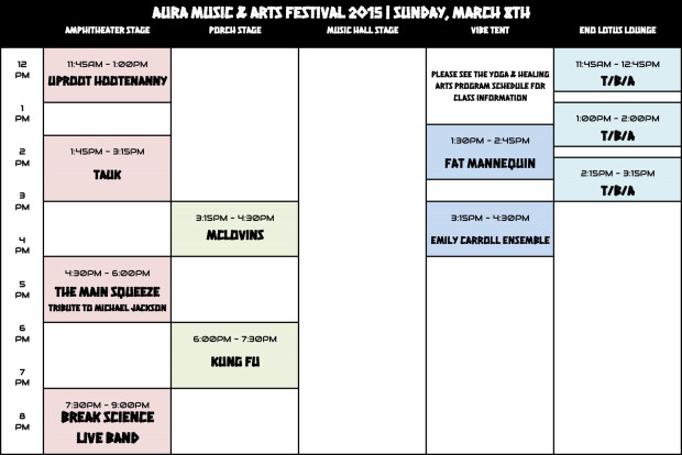 AURA 2015 - Sunday Schedule