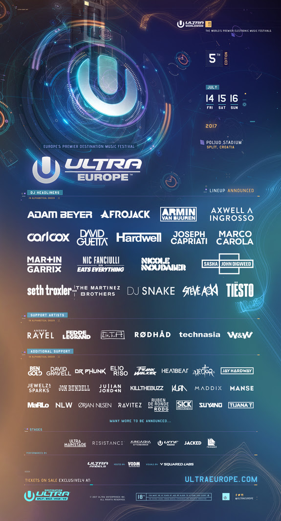 Ultra Europe Announces Full Lineup