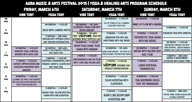 AURA 2015 - Yoga & Healing Arts Schedule