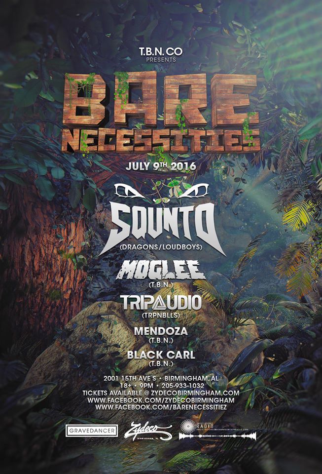 Bare Necessities Returns to Birmingham, AL with Squnto, Moglee ...