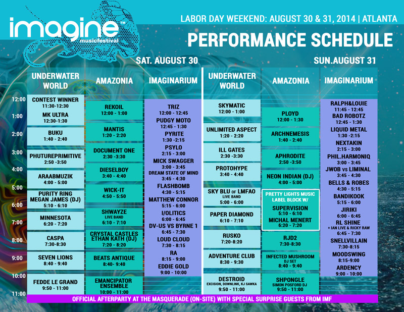 Imagine Music Festival Announces Daily Schedule RaverRafting