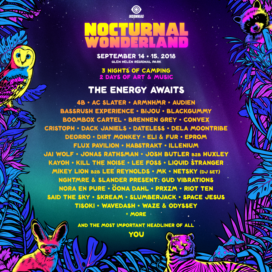 Nocturnal Wonderland Announces 23rd Annual Festival Lineup RaverRafting